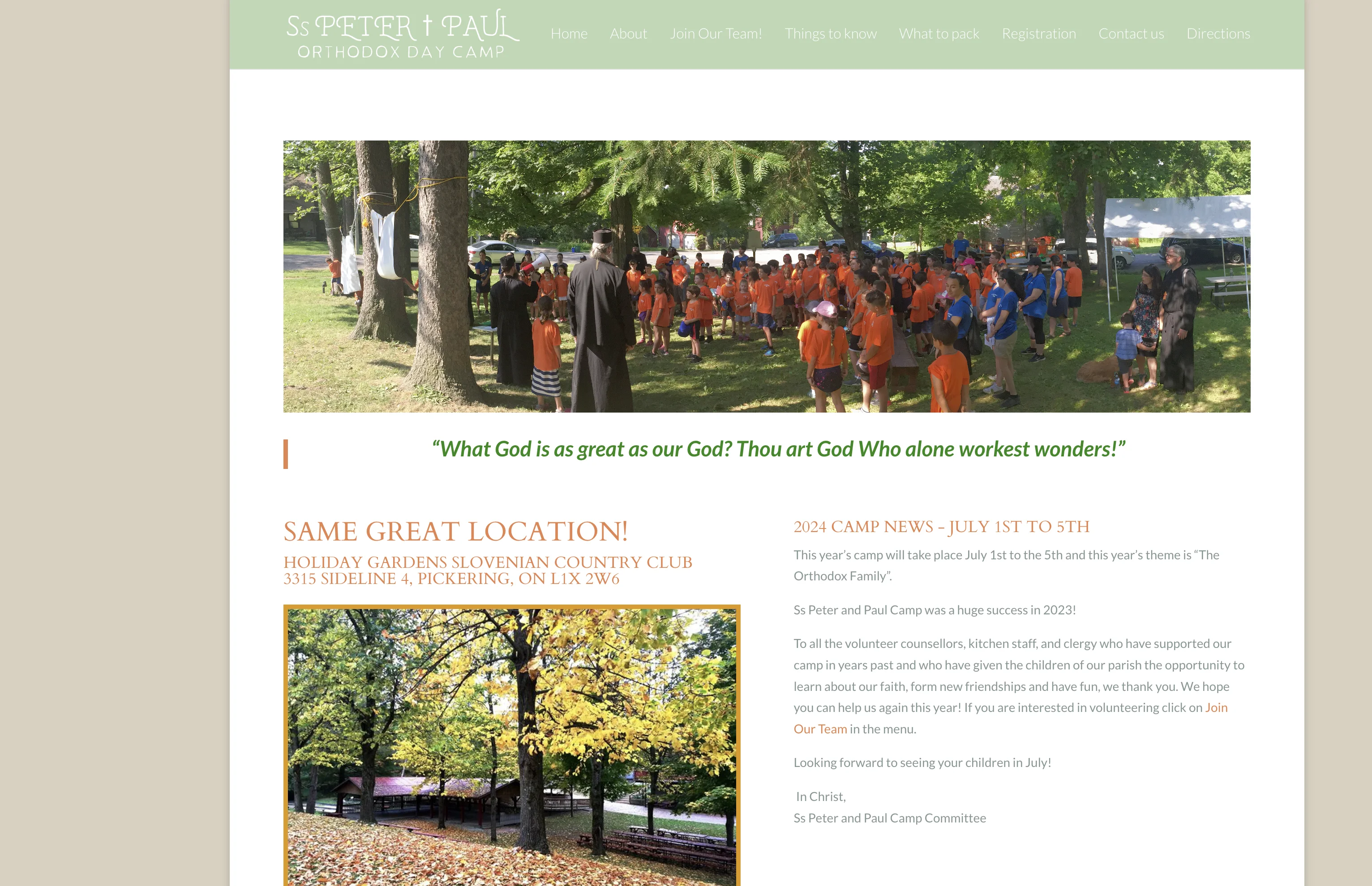 Orthodox Summer Camp  'St. Peter and St. Paul'